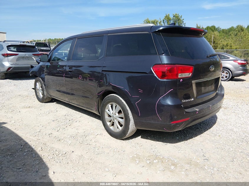2016 Kia SEDONA VIN KNDMB5C15G6162064 IAAI salvage auction — FRONT END, Salvage (Alabama), sold $1,600 on 2026-07-06 (photo 3)