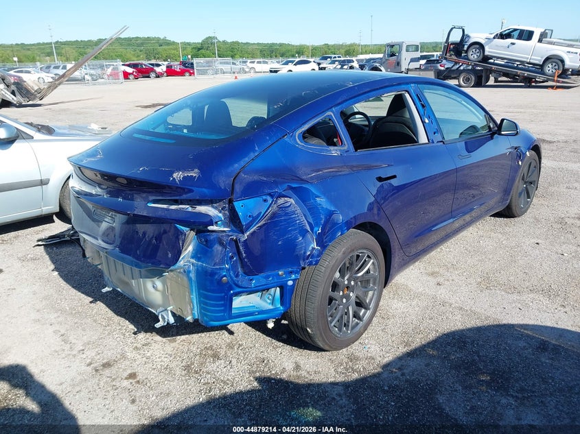 2025 Tesla Model 3 VIN 5YJ3E1EA5SF062665 IAAI salvage auction — LEFT SIDE, Salvage (Oklahoma), sold $12,200 on 2026-07-09 (photo 4)