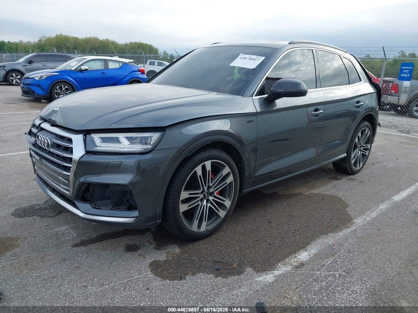 2018 Audi Sq5 VIN WA1A4AFY9J2063237 IAAI salvage auction — FRONT & REAR, Clear (Indiana), sold $4,250 on 2026-07-09 (photo 2)