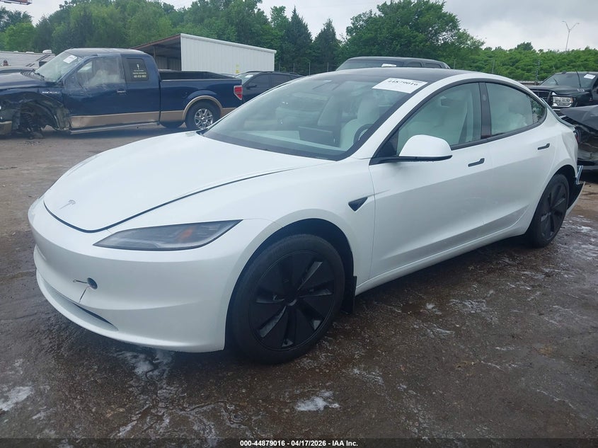 2025 Tesla Model 3 VIN 5YJ3E1EA0SF061715 IAAI salvage auction — REAR END, Clear (Oklahoma), sold $14,775 on 2026-07-22 (photo 2)