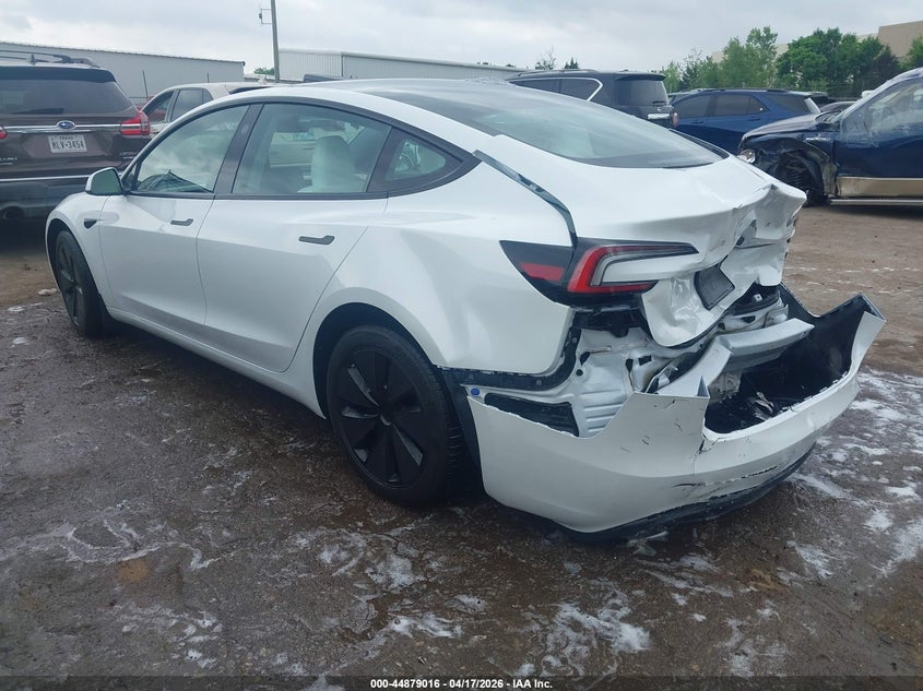 2025 Tesla Model 3 VIN 5YJ3E1EA0SF061715 IAAI salvage auction — REAR END, Clear (Oklahoma), sold $14,775 on 2026-07-22 (photo 3)
