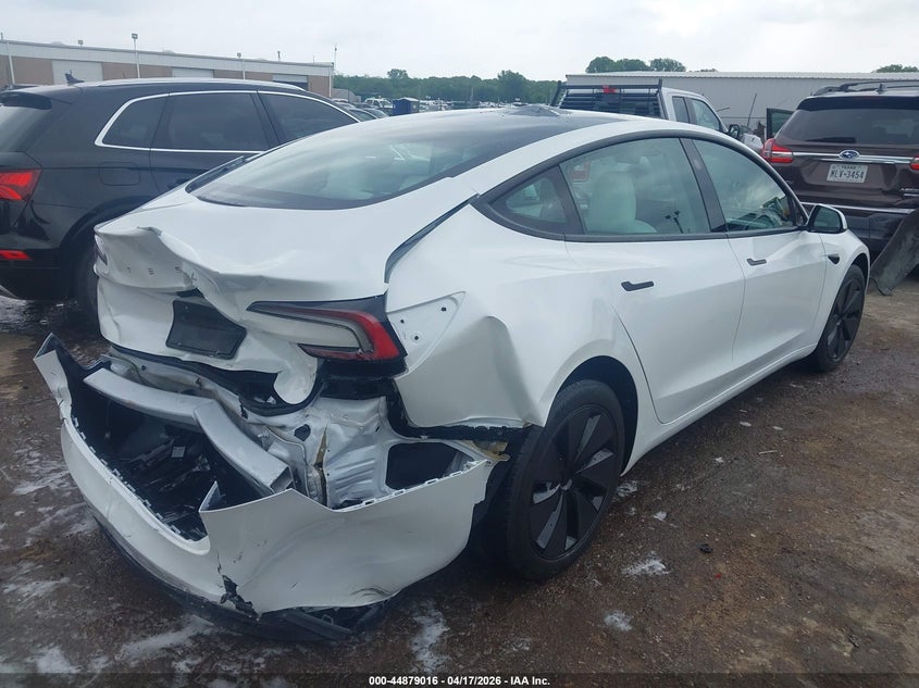 2025 Tesla Model 3 VIN 5YJ3E1EA0SF061715 IAAI salvage auction — REAR END, Clear (Oklahoma), sold $14,775 on 2026-07-22 (photo 4)
