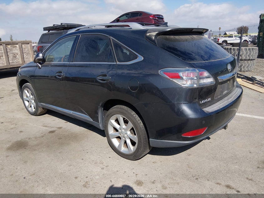 2010 Lexus Rx 350 VIN JTJBK1BA1A2002227 IAAI salvage auction — ENGINE BURN, Salvage (California), sold $4,975 on 2026-07-13 (photo 3)
