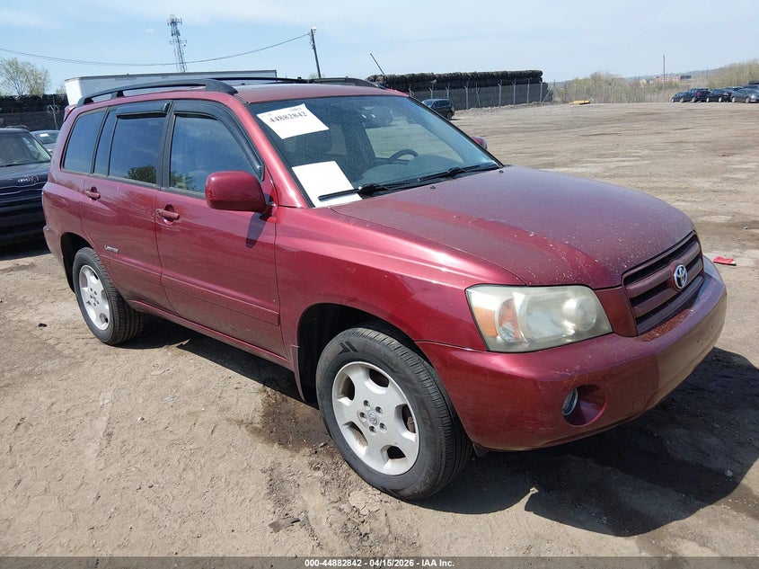 2006 Toyota Highlander VIN JTEEP21A160182820 IAAI salvage auction — MECHANICAL, Salvage (Texas), sold $925 on 2026-07-17 (photo 1)