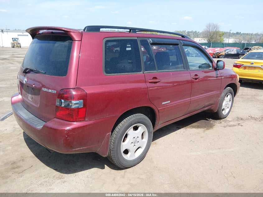 2006 Toyota Highlander VIN JTEEP21A160182820 IAAI salvage auction — MECHANICAL, Salvage (Texas), sold $925 on 2026-07-17 (photo 4)