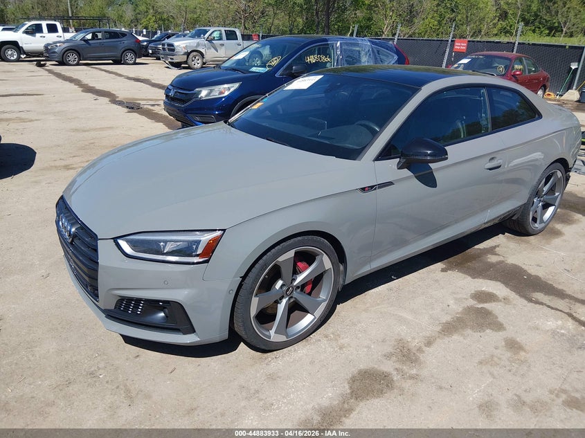 2019 Audi S5 VIN WAUR4AF50KA067812 IAAI salvage auction — RIGHT SIDE, Wait Title, sold $12,500 on 2026-07-29 (photo 2)