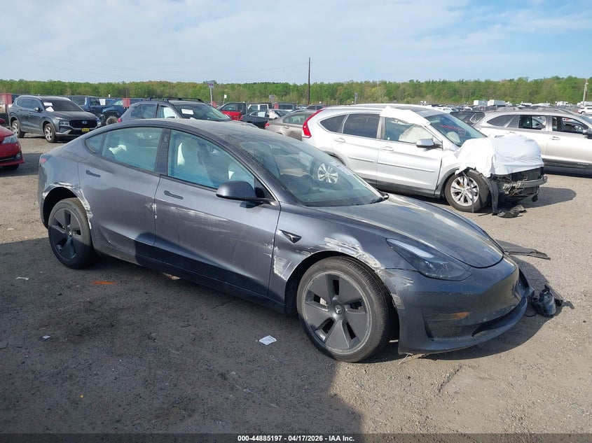 2023 Tesla Model 3 VIN 5YJ3E1EAXPF583887 IAAI salvage auction — LEFT SIDE, Salvage - Greater Than 75% (Maryland), sold $3,700 on 2026-07-09 (photo 1)
