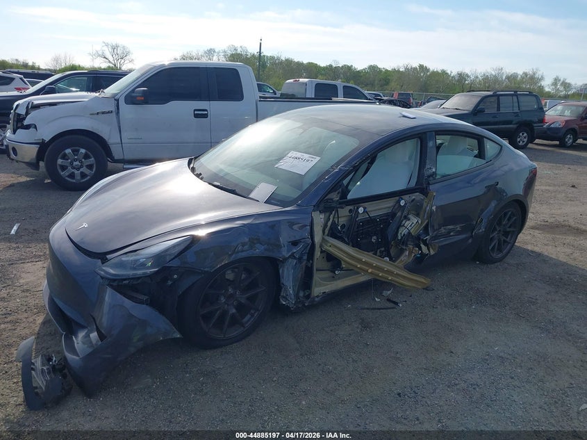 2023 Tesla Model 3 VIN 5YJ3E1EAXPF583887 IAAI salvage auction — LEFT SIDE, Salvage - Greater Than 75% (Maryland), sold $3,700 on 2026-07-09 (photo 2)