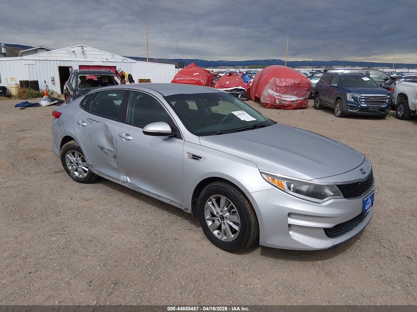 2018 Kia Optima VIN 5XXGT4L38JG186969 IAAI salvage auction — SUSPENSION, Wait Title, sold $375 on 2026-07-29 (photo 1)