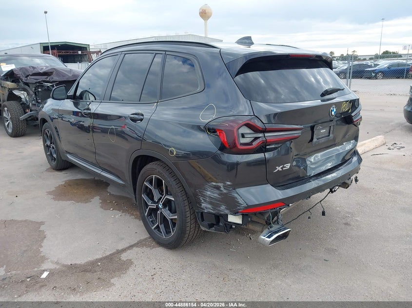 2022 BMW X3 VIN 5UX43DP02N9J51185 IAAI salvage auction — REAR END, Original (Texas), sold $9,700 on 2026-07-09 (photo 3)