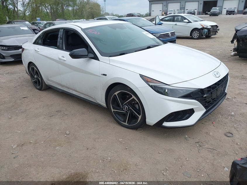 2021 Hyundai Elantra VIN KMHLR4AF9MU156013 IAAI salvage auction — BIO HAZARD, Wait Title, sold $3,850 on 2026-07-15 (photo 1)