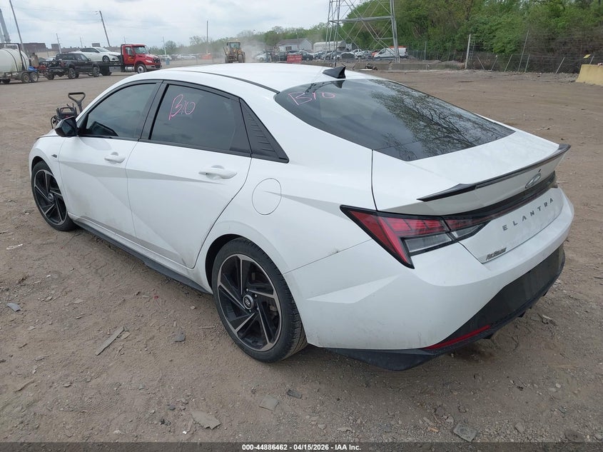 2021 Hyundai Elantra VIN KMHLR4AF9MU156013 IAAI salvage auction — BIO HAZARD, Wait Title, sold $3,850 on 2026-07-15 (photo 3)