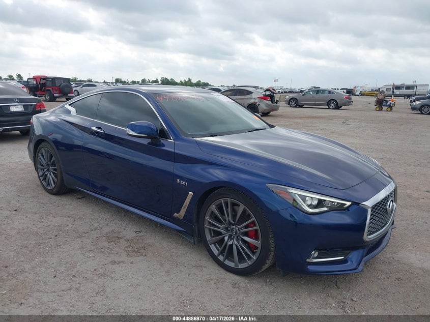 2017 Infiniti Q60 VIN JN1FV7EK1HM611483 IAAI salvage auction — HAIL, Original (Texas), sold $13,200 on 2026-07-15 (photo 1)
