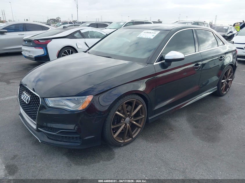 2015 Audi S3 VIN WAUBFGFF1F1074314 IAAI salvage auction — FRONT & REAR, Salvage (California), sold $3,550 on 2026-09-28 (photo 2)