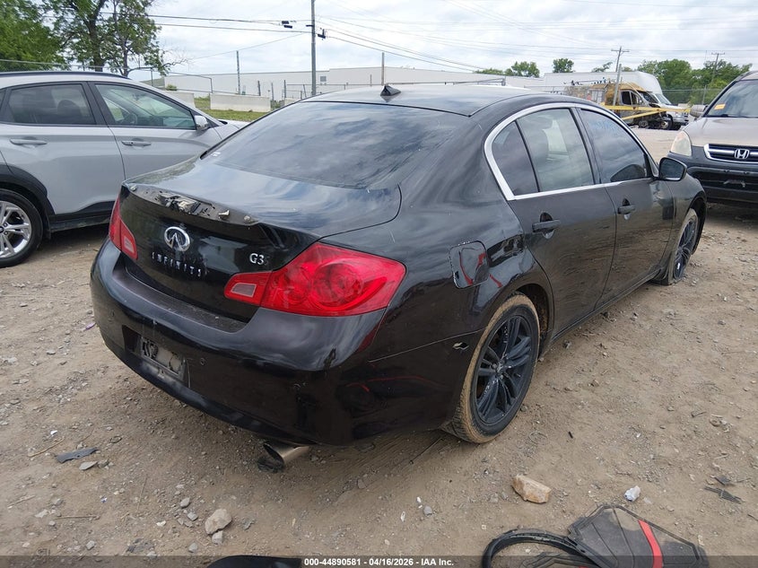 2013 Infiniti G VIN JN1CV6AR0DM754127 IAAI salvage auction — LEFT SIDE, Wait Title, sold $325 on 2026-07-23 (photo 4)