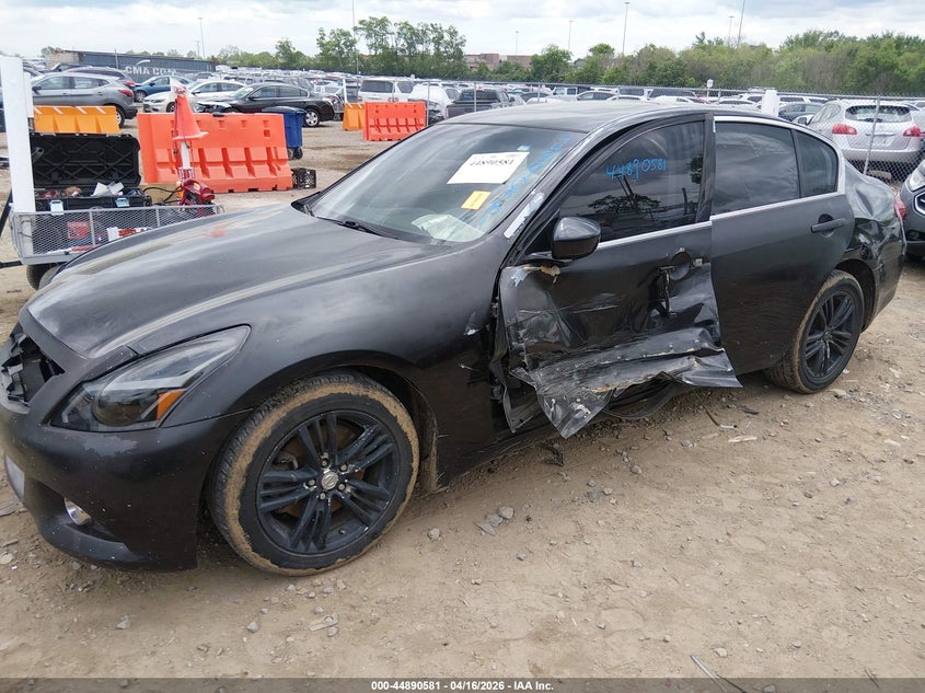 2013 Infiniti G VIN JN1CV6AR0DM754127 IAAI salvage auction — LEFT SIDE, Wait Title, sold $325 on 2026-07-23 (photo 6)