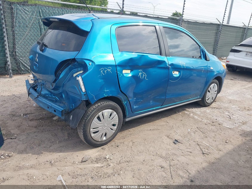 2021 Mitsubishi Mirage VIN ML32AUHJ6MH007359 IAAI salvage auction — LEFT & RIGHT, Original (Texas), sold $2,550 on 2026-07-06 (photo 4)