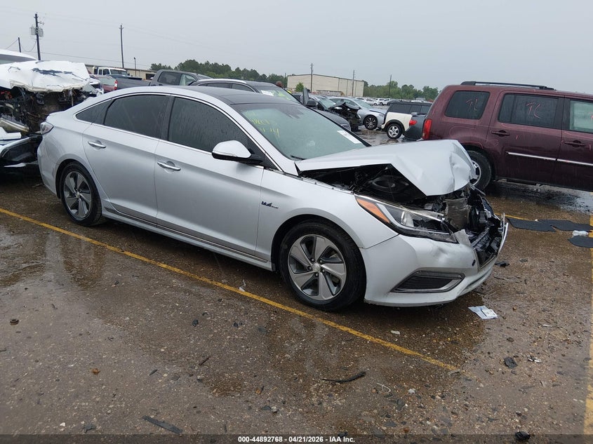 2017 Hyundai Sonata VIN KMHE34L31HA067170 IAAI salvage auction — FRONT END, Original (Texas), sold $1,125 on 2026-07-08 (photo 1)