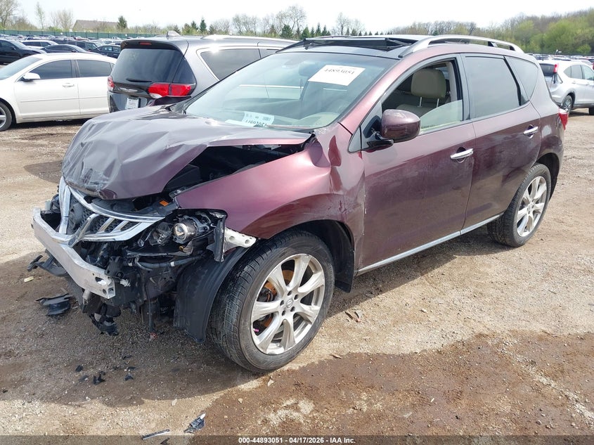 2014 Nissan Murano VIN JN8AZ1MW4EW509676 IAAI salvage auction — FRONT END, Salvage Title, sold $825 on 2026-07-08 (photo 2)