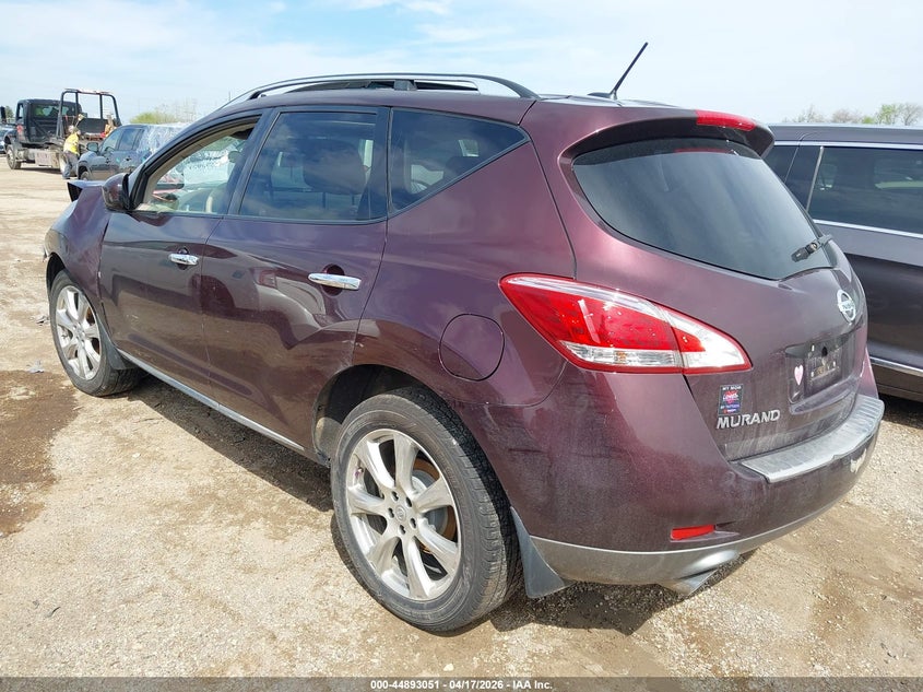 2014 Nissan Murano VIN JN8AZ1MW4EW509676 IAAI salvage auction — FRONT END, Salvage Title, sold $825 on 2026-07-08 (photo 3)