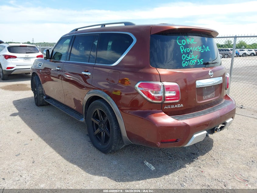 2018 Nissan Armada VIN JN8AY2ND0J9052458 IAAI salvage auction — FRONT END, Original (Texas), sold $3,675 on 2026-07-14 (photo 3)
