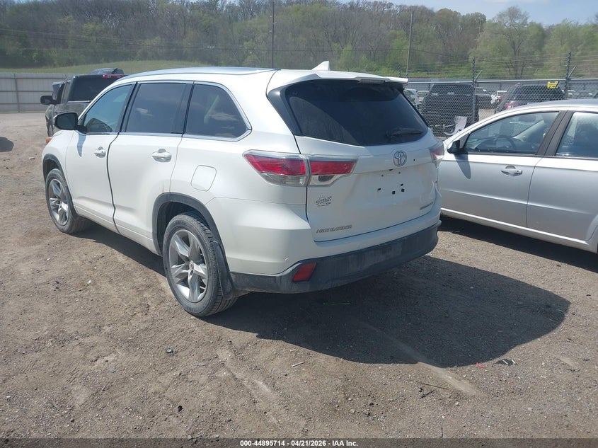 2015 Toyota Highlander VIN 5TDDKRFH4FS203864 IAAI salvage auction — HAIL, Salvage (Iowa), sold $6,900 on 2026-07-13 (photo 3)