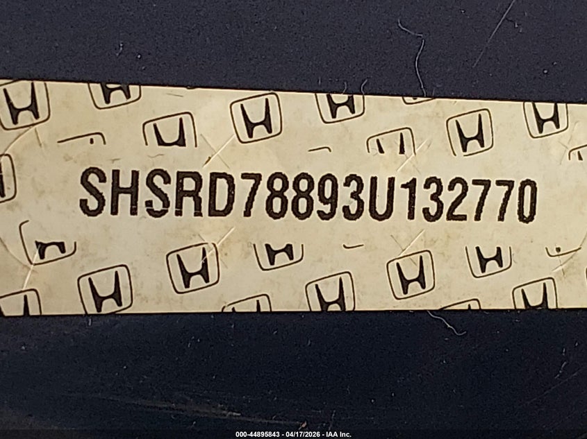 2003 Honda Cr-v VIN SHSRD78893U132770 IAAI salvage auction — NORMAL WEAR, Clear (Massachusetts), sold $825 on 2026-07-14 (photo 9)