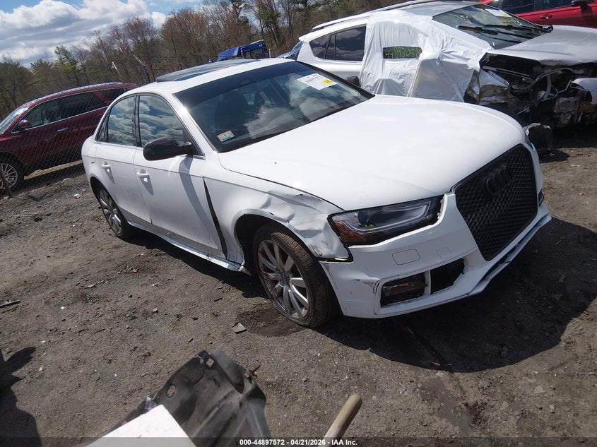 2015 Audi A4 VIN WAUBFAFLXFN010767 IAAI salvage auction — RIGHT FRONT, Salvage (Massachusetts), sold $1,550 on 2026-07-14 (photo 1)