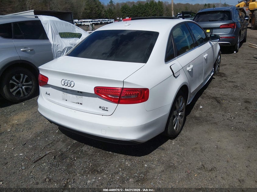 2015 Audi A4 VIN WAUBFAFLXFN010767 IAAI salvage auction — RIGHT FRONT, Salvage (Massachusetts), sold $1,550 on 2026-07-14 (photo 4)