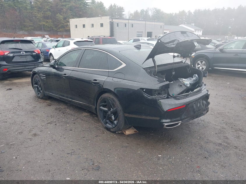 2023 Genesis G80 VIN KMTGA4SC9PU150607 IAAI salvage auction — REAR END, Salvage (Massachusetts), sold $12,150 on 2026-07-24 (photo 3)