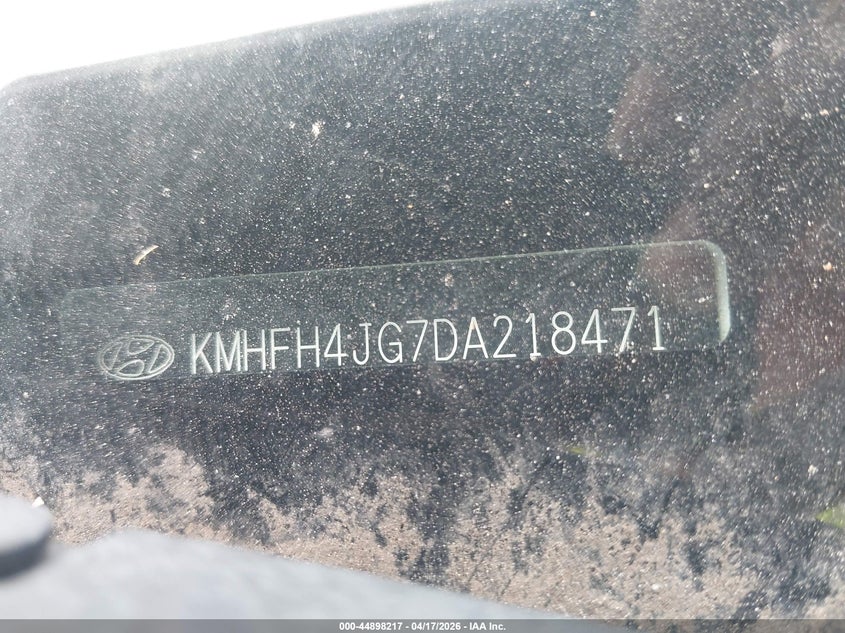 2013 Hyundai Azera VIN KMHFH4JG7DA218471 IAAI salvage auction — NORMAL WEAR, Original (Texas), sold $1,550 on 2026-07-13 (photo 9)