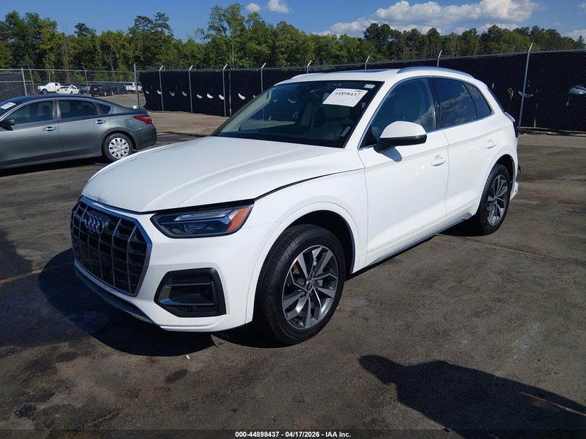 2021 Audi Q5 VIN WA1BAAFY8M2078720 IAAI salvage auction — FRONT & REAR, Wait Title, sold $9,700 on 2026-07-22 (photo 2)