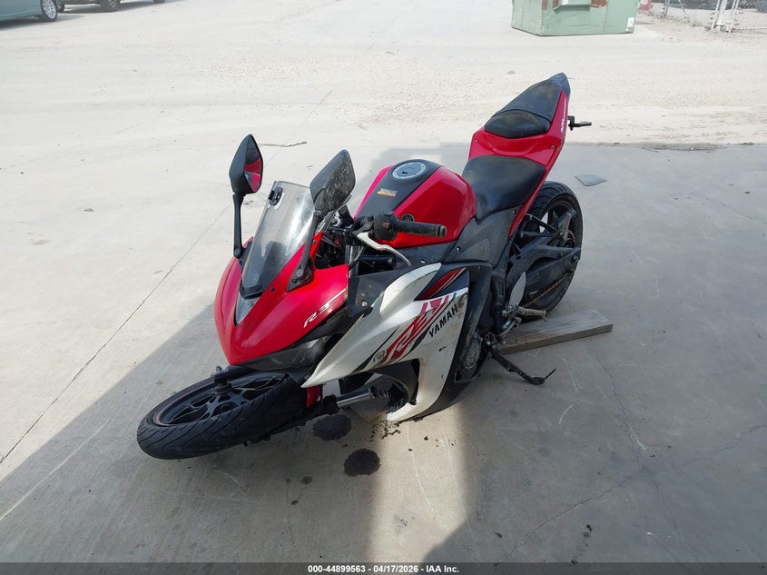 2015 Yamaha Yzf VIN MH3RH06Y6FK001584 IAAI salvage auction — FRONT END, Salvage (Texas), sold $525 on 2026-07-14 (photo 2)