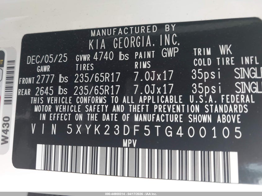 2026 Kia Sportage VIN 5XYK23DF5TG400105 IAAI salvage auction — LEFT SIDE, Original (Texas), sold $10,600 on 2026-07-21 (photo 9)