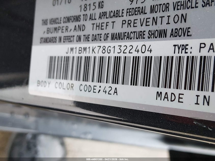 2016 Mazda 3 VIN JM1BM1K78G1322404 IAAI salvage auction — FRONT END, Original (Texas), sold $2,100 on 2026-07-10 (photo 9)