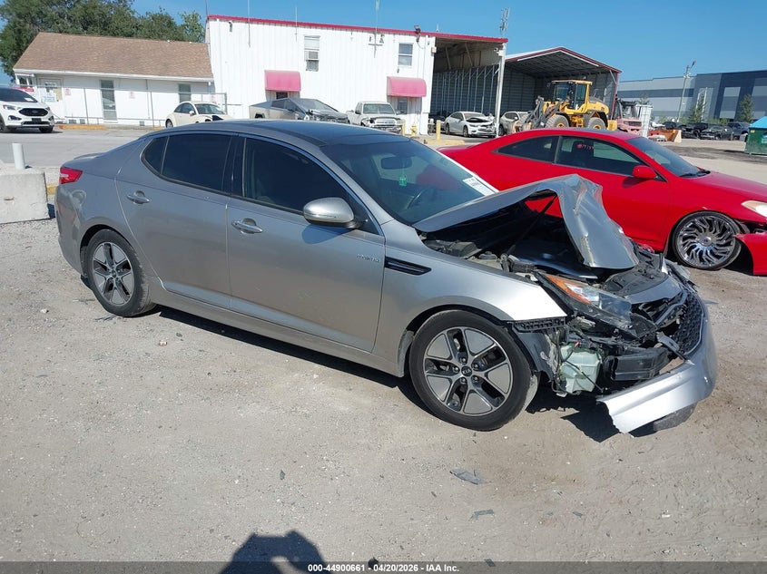 2013 Kia Optima VIN KNAGM4AD0D5044811 IAAI salvage auction — FRONT END, Rebuildable (Florida), sold $25 on 2026-07-21 (photo 1)