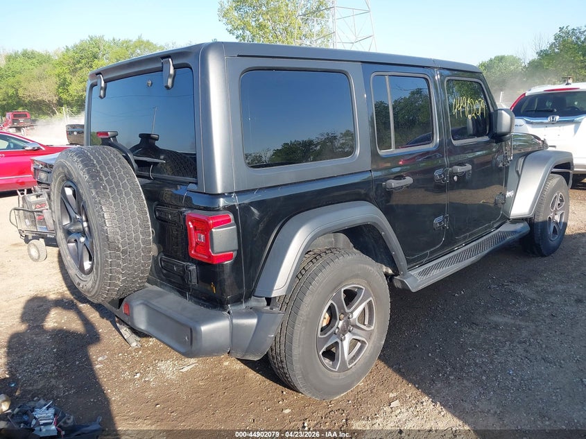 2018 Jeep Wrangler / VIN 1C4HJXDG3JW115397 IAAI salvage auction — REAR END, Clear (Indiana), sold $8,200 on 2026-07-11 (photo 4)