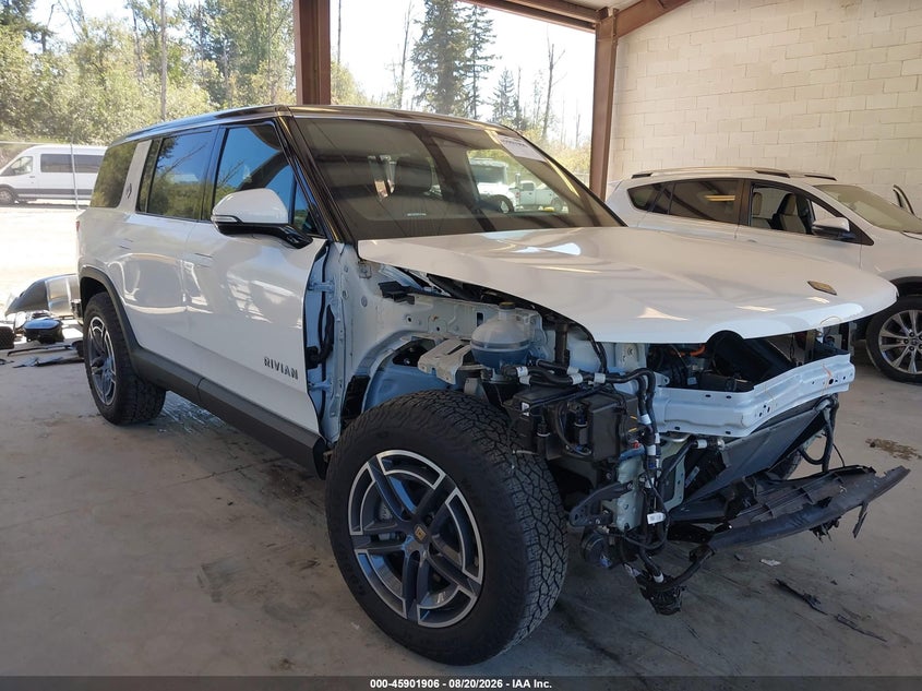 2025 Rivian R1s VIN 7PDSGBBAXSN047220 IAAI salvage auction — FRONT END, Wait Title, sold $27,550 on 2026-09-10 (photo 1)