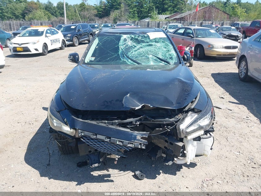 2014 Infiniti Q50 VIN JN1BV7AR4EM684294 IAAI salvage auction — FRONT END, Wait Title, sold $925 on 2026-08-30 (photo 6)