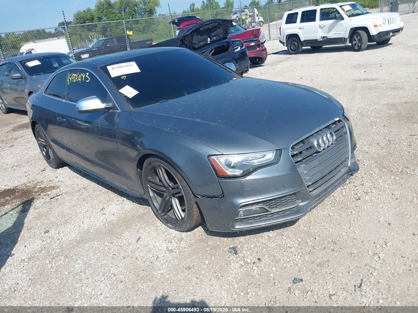 2013 Audi S5 VIN WAUVGAFR2DA006957 IAAI salvage auction — FRONT END, Wait Title, sold $1,100 on 2026-09-27 (photo 1)