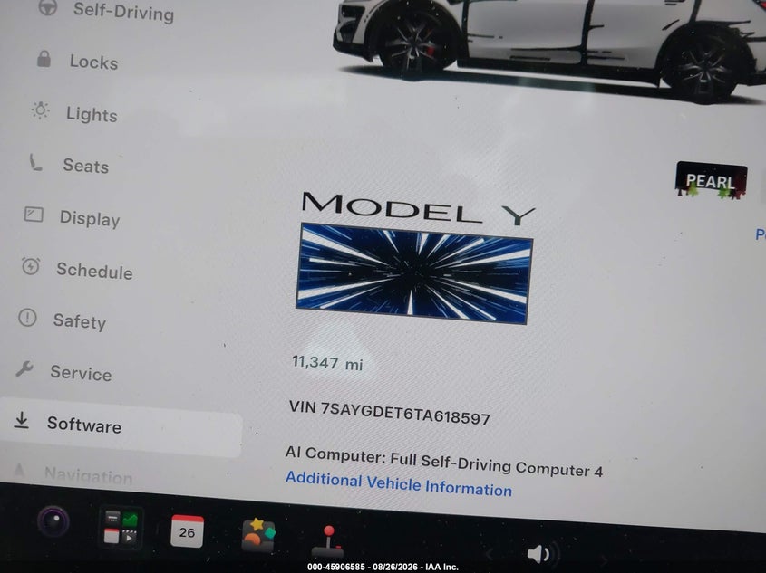 2026 Tesla Model y VIN 7SAYGDET6TA618597 IAAI salvage auction — SUSPENSION, Mv-907A (New York), sold $12,900 on 2026-09-02 (photo 7)
