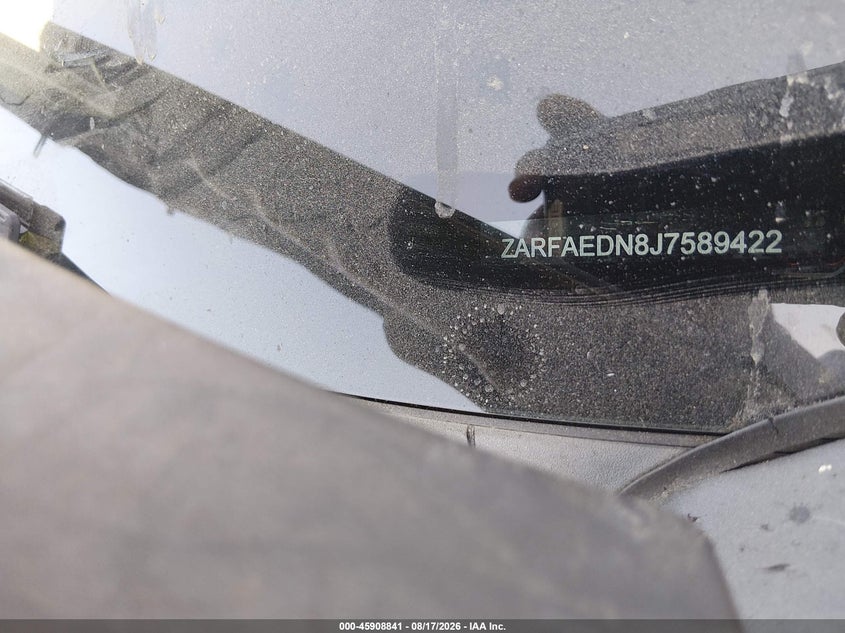 2018 Alfa romeo Giulia VIN ZARFAEDN8J7589422 IAAI salvage auction — NORMAL WEAR, Salvage Title - Dealer (California), sold $1,000 on 2026-08-20 (photo 9)