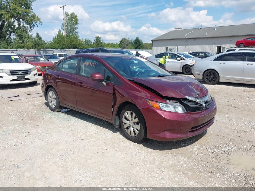 2012 Honda Civic VIN 19XFB2F56CE070715 IAAI salvage auction — FRONT END, Wait Title, sold $975 on 2026-09-11 (photo 1)