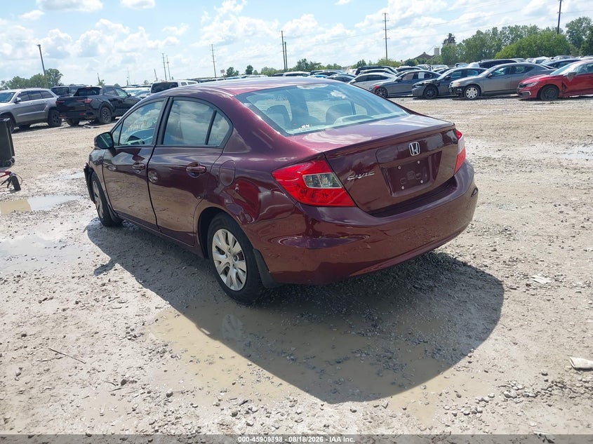 2012 Honda Civic VIN 19XFB2F56CE070715 IAAI salvage auction — FRONT END, Wait Title, sold $975 on 2026-09-11 (photo 3)