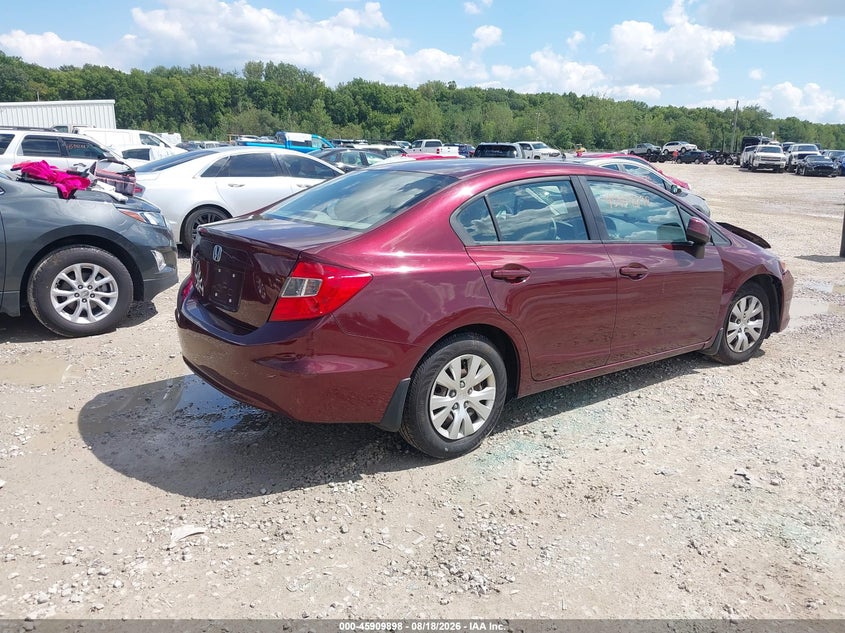 2012 Honda Civic VIN 19XFB2F56CE070715 IAAI salvage auction — FRONT END, Wait Title, sold $975 on 2026-09-11 (photo 4)