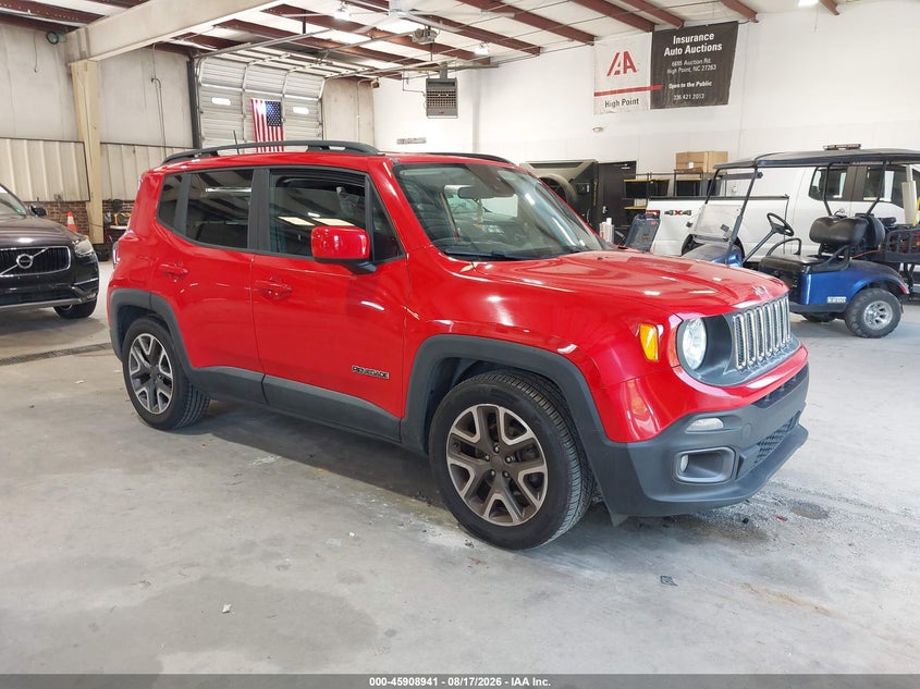 2018 Jeep Renegade VIN ZACCJABB1JPG90917 IAAI salvage auction — REAR END, Clear (North Carolina), sold $1,600 on 2026-08-20 (photo 1)