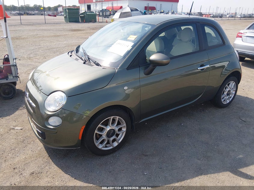2012 Fiat 500 VIN 3C3CFFAR0CT381274 IAAI salvage auction — NORMAL WEAR, Salvage (Tennessee), sold $375 on 2026-09-09 (photo 2)