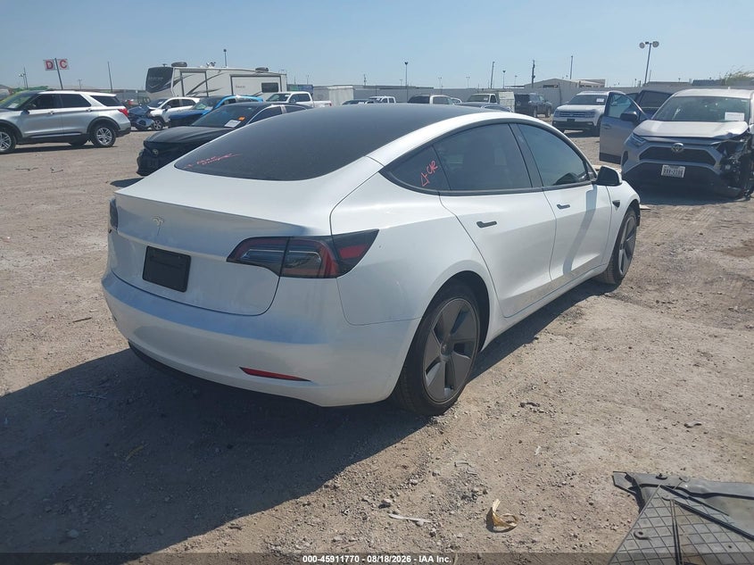 2023 Tesla Model 3 VIN 5YJ3E1EA1PF651414 IAAI salvage auction — FRONT END, Salvage (Texas), sold $7,900 on 2026-08-26 (photo 4)
