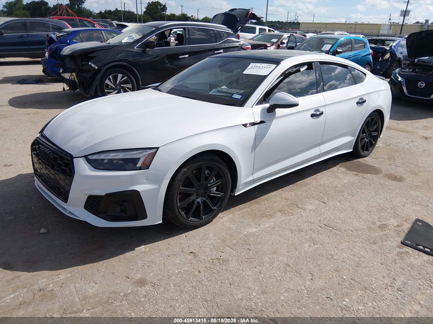2023 Audi A5 VIN WAUFACF52PA038732 IAAI salvage auction — SIDE, Wait Title, sold $4,250 on 2026-10-20 (photo 2)