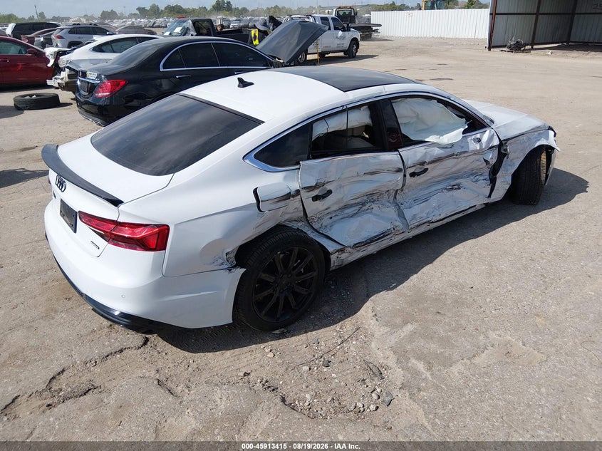 2023 Audi A5 VIN WAUFACF52PA038732 IAAI salvage auction — SIDE, Wait Title, sold $4,250 on 2026-10-20 (photo 4)